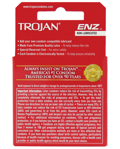 Trojan Enz Non-lubricated - Box Of 3 - Casual Toys
