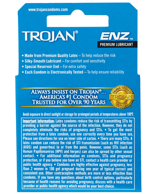 Trojan Enz Lubricated Condoms - Casual Toys