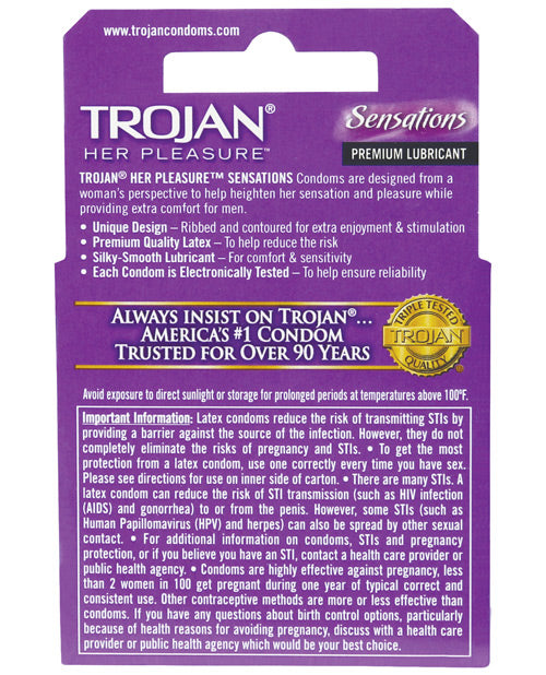 Trojan Her Pleasure Condoms - Box Of 3 - Casual Toys