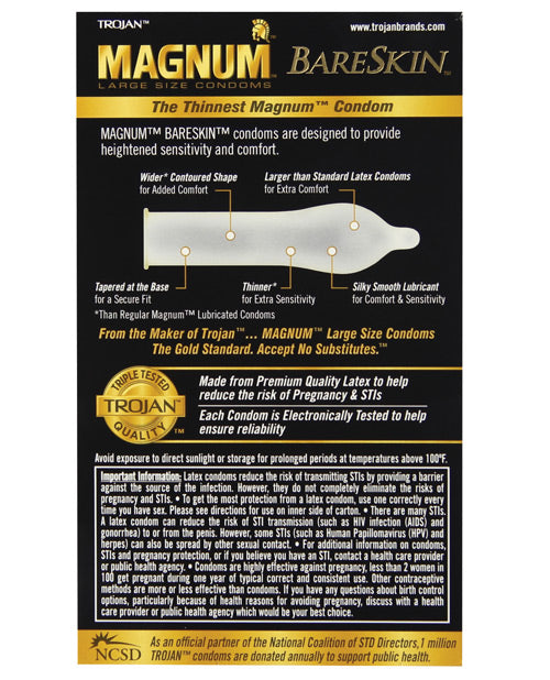 Trojan Magnum Bareskin Condoms - Casual Toys