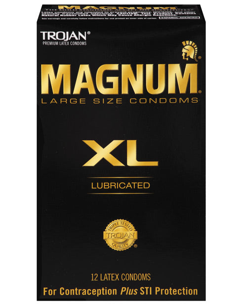 Trojan Magnum Xl Lubricated Condom - Box Of 12 - Casual Toys