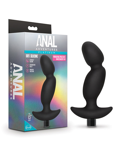 Blush Anal Adventures Platinum Silicone Vibrating Prostate Massager 04 - Black - Casual Toys
