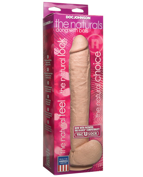 The Naturals 12" Cock W-balls - Flesh - Casual Toys