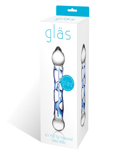 Glas 6.5" Tip Textured Glass Dildo - Casual Toys