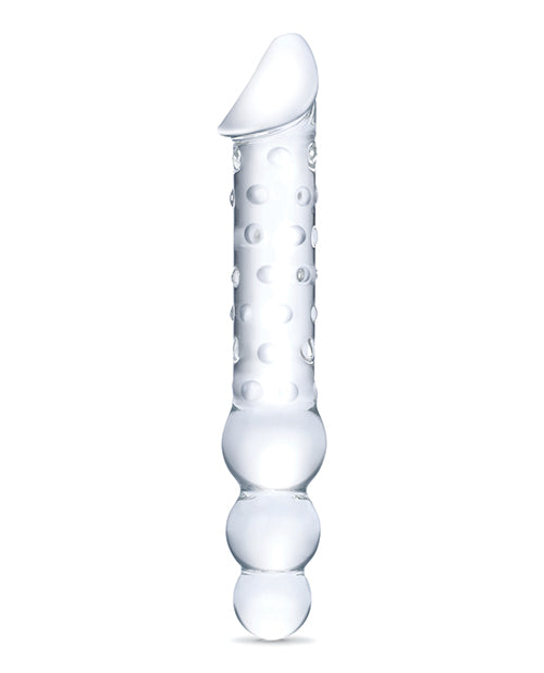 Glas 12" Double Ended Glass Dildo W-anal Beads - Clear - Casual Toys