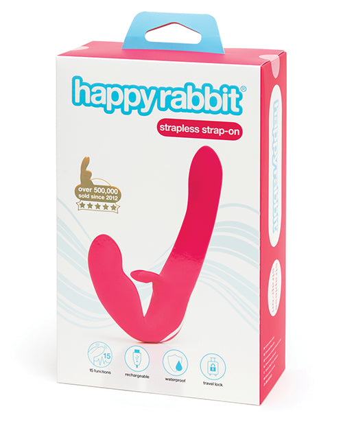 Happy Rabbit Strapless Strap On Rabbit Vibe - Pink - Casual Toys