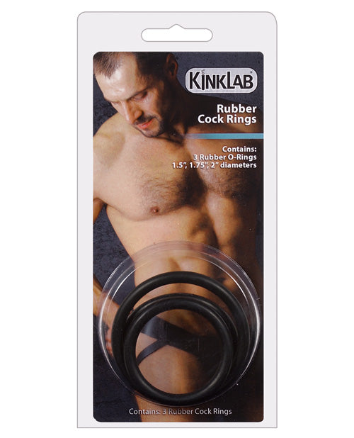 Kinklab Rubber Cock Ring - Pack Of 3 - Casual Toys