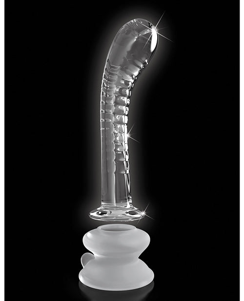 Icicles No. 88 Hand Blown Glass G-spot Massager W-suction Cup -  Clear - Casual Toys