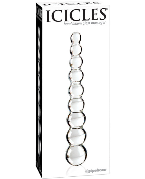 Icicles No. 2 Hand Blown Glass Massager - Clear Rippled - Casual Toys