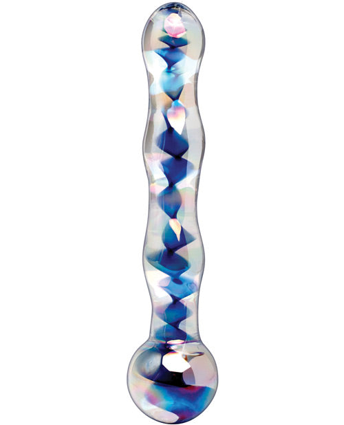 Icicles No. 8 Hand Blown Glass Massager - Clear W-inside Blue Swirls - Casual Toys