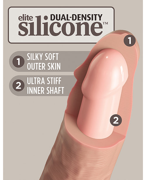 King Cock Elite 9" Dual Density Silicone Cock - Light - Casual Toys