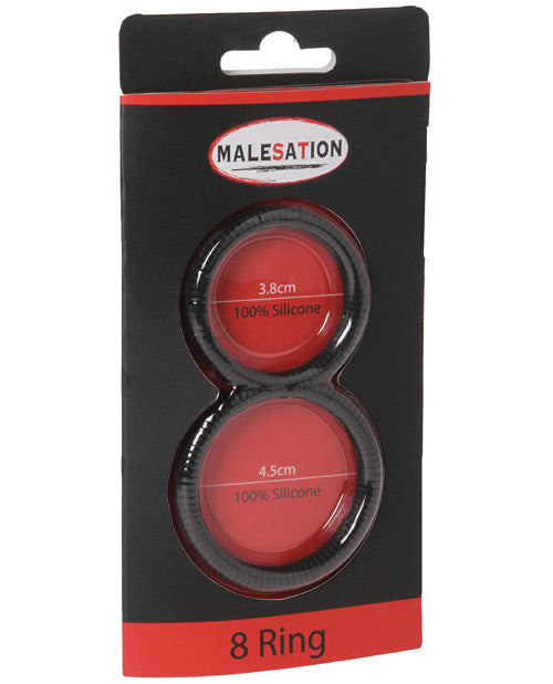 Malesation Figure 8 Cock Ring - Black - Casual Toys