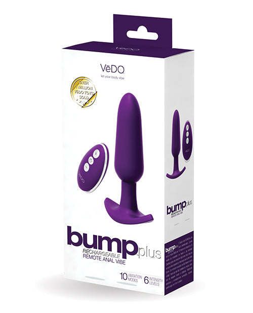 Vedo Bump Plus Rechargeable Remote Control Anal Vibe - Deep Purple - Casual Toys