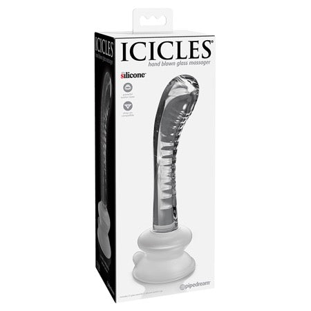 Icicles No. 88 - Glass Suction Cup G-Spot Wand - Clear - Casual Toys