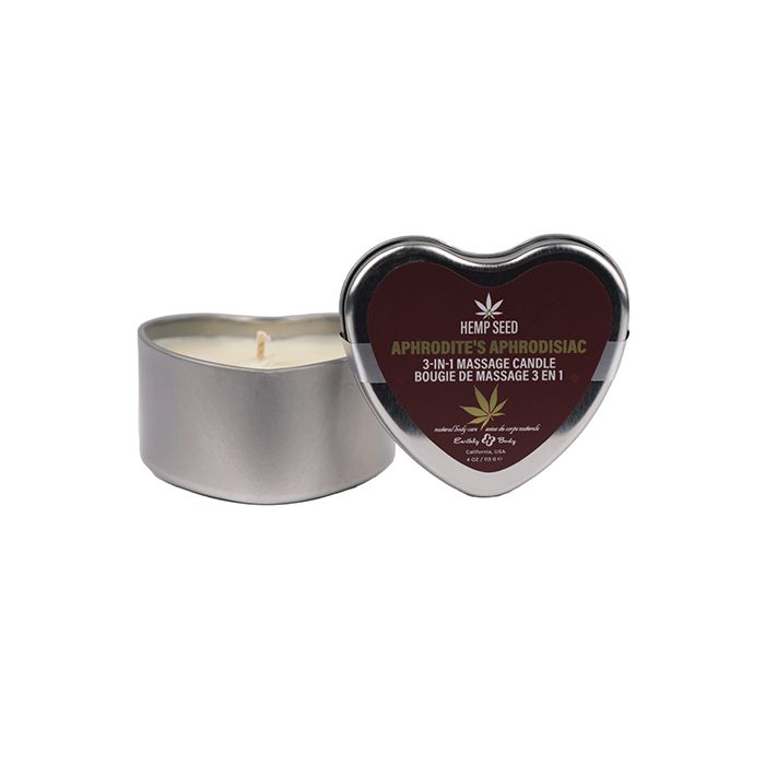 Earthly Body 2024 Valentines 3 In 1 Massage Heart Candle - 4 Oz
