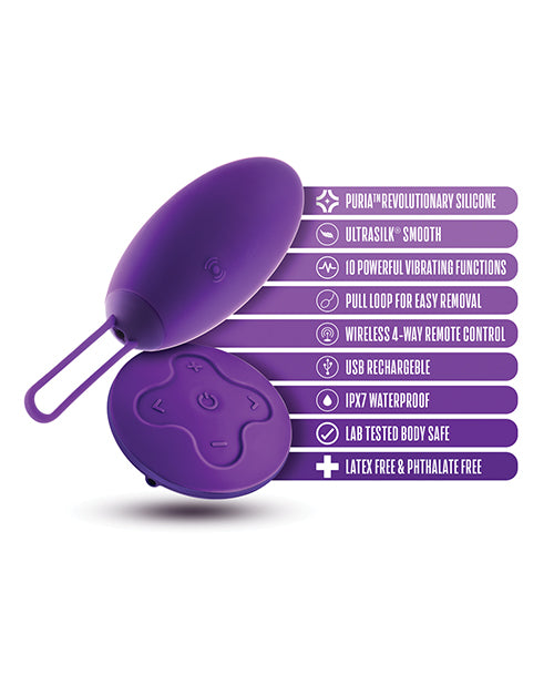 Blush Wellness Imara Vibrating Egg W/remote - Purple
