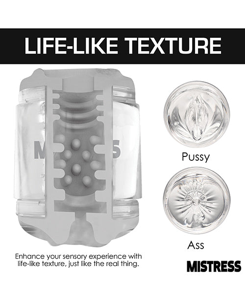 Curve Toys Mistress Double Shot Pussy & Ass Mini Masturbator  - Clear