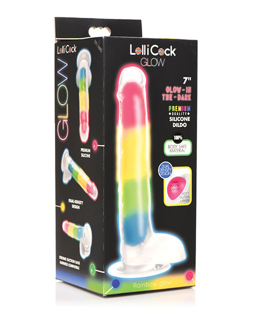 Curve Toys Lollicock 7" Glow In The Dark Silicone Dildo W/balls