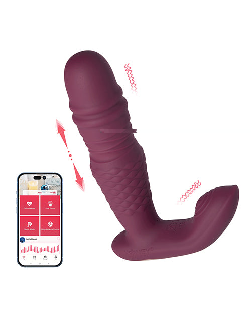 Ryder App-controlled Thrusting G-spot & Clit Vibrator - Rosy Red
