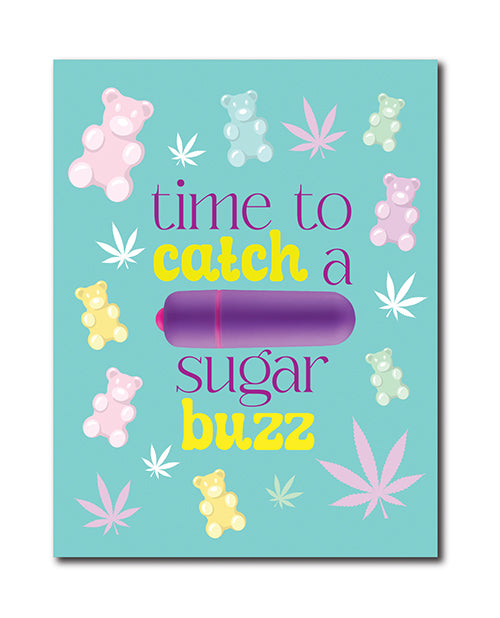 420 Foreplay Sugar Buzz Greeting Card w/Rock Candy Vibrator & Fresh Vibes Towelettes
