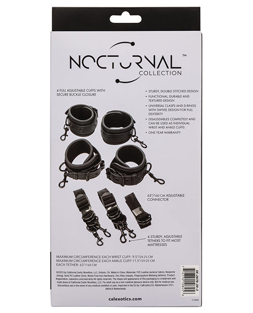 Nocturnal Collection Adjustable Bed Restraints - Black