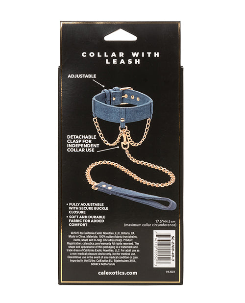 Ride 'em Premium Denim Collection Collar W/leash