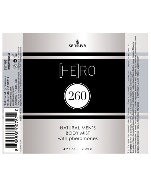 Sensuva Hero 260 Male Body Mist - 4.2 oz