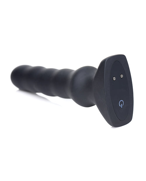 Thunderplugs Silicone Vibrating & Squirming Plug W/remote - Black