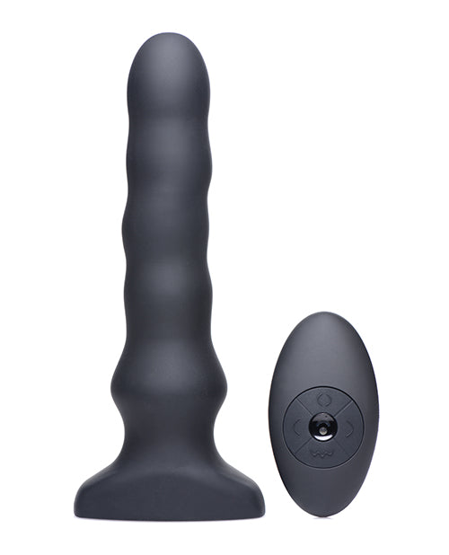 Thunderplugs Silicone Vibrating & Squirming Plug W/remote - Black