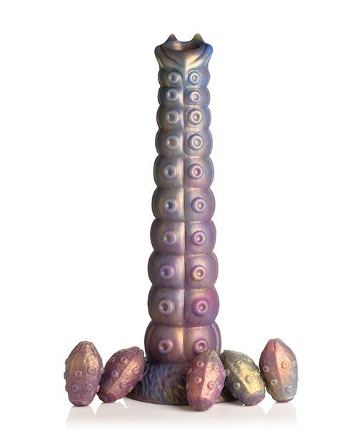 Creature Cocks Deep Invader Tentacle Ovipositor Silicone Dildo w/Eggs - Multi Color