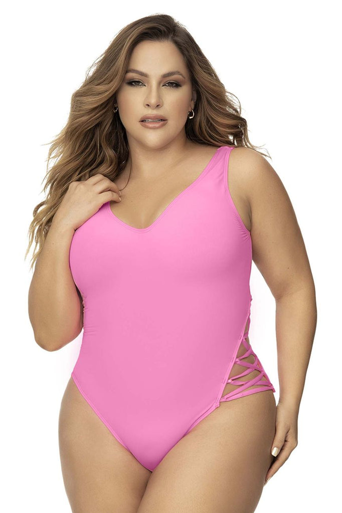 Lace Up One Piece Swimsuit Queen