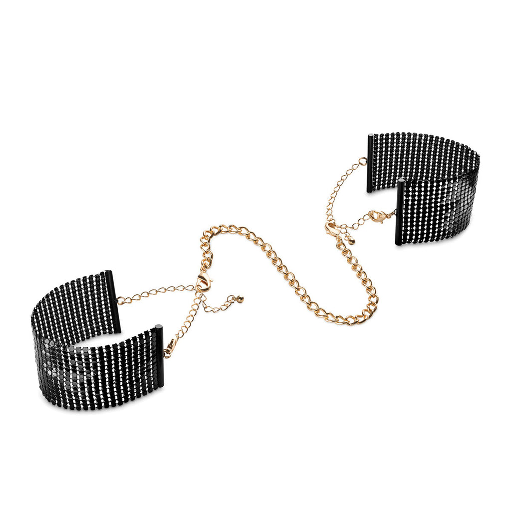 Bijoux Indiscrets Desir Metallique Mesh Handcuffs - Black - Casual Toys