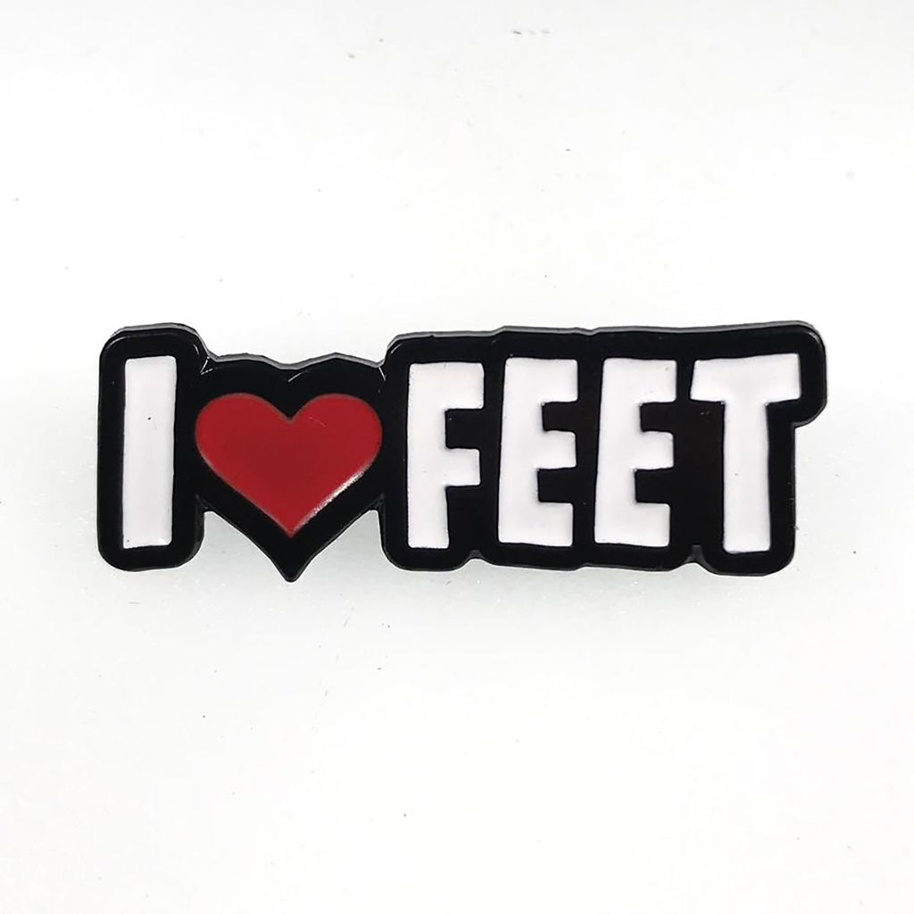 Geeky & Kinky I Love (Heart) Feet Pin - Casual Toys