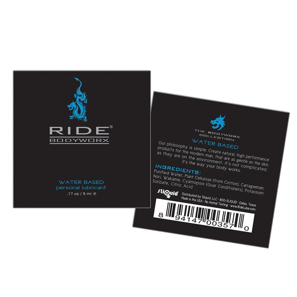 Ride BodyWorx Lube Water Based - 200 Pillow Packs - Casual Toys