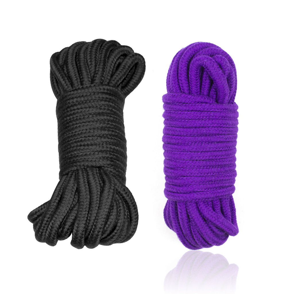 Shibari Soft Bondage Rope 2pk - Black & Purple