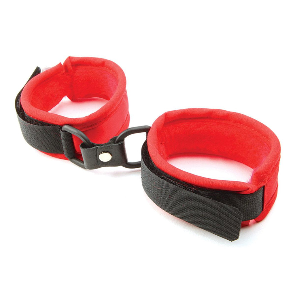 Red Faux Fur Handcuffs - Casual Toys