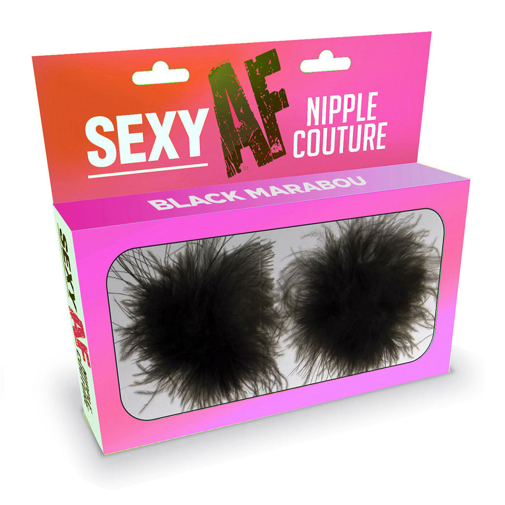 Sexy AF Nipple Couture - Black Marabou - Casual Toys