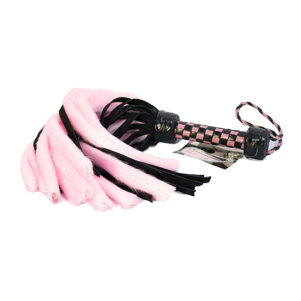 Suede and Fluff MINI Flogger - 18" - Pink-Black - Casual Toys