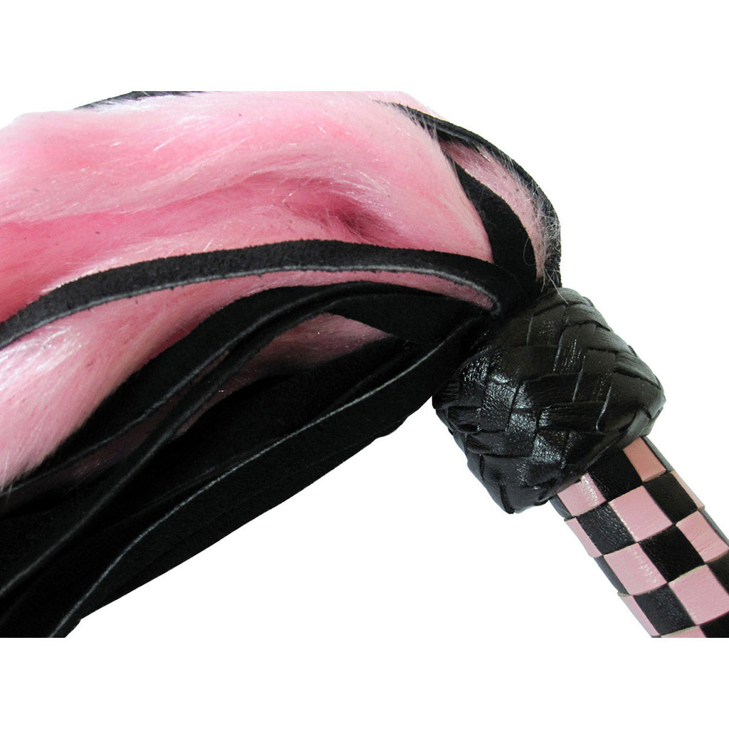 Suede and Fluff MINI Flogger - 18" - Pink-Black - Casual Toys