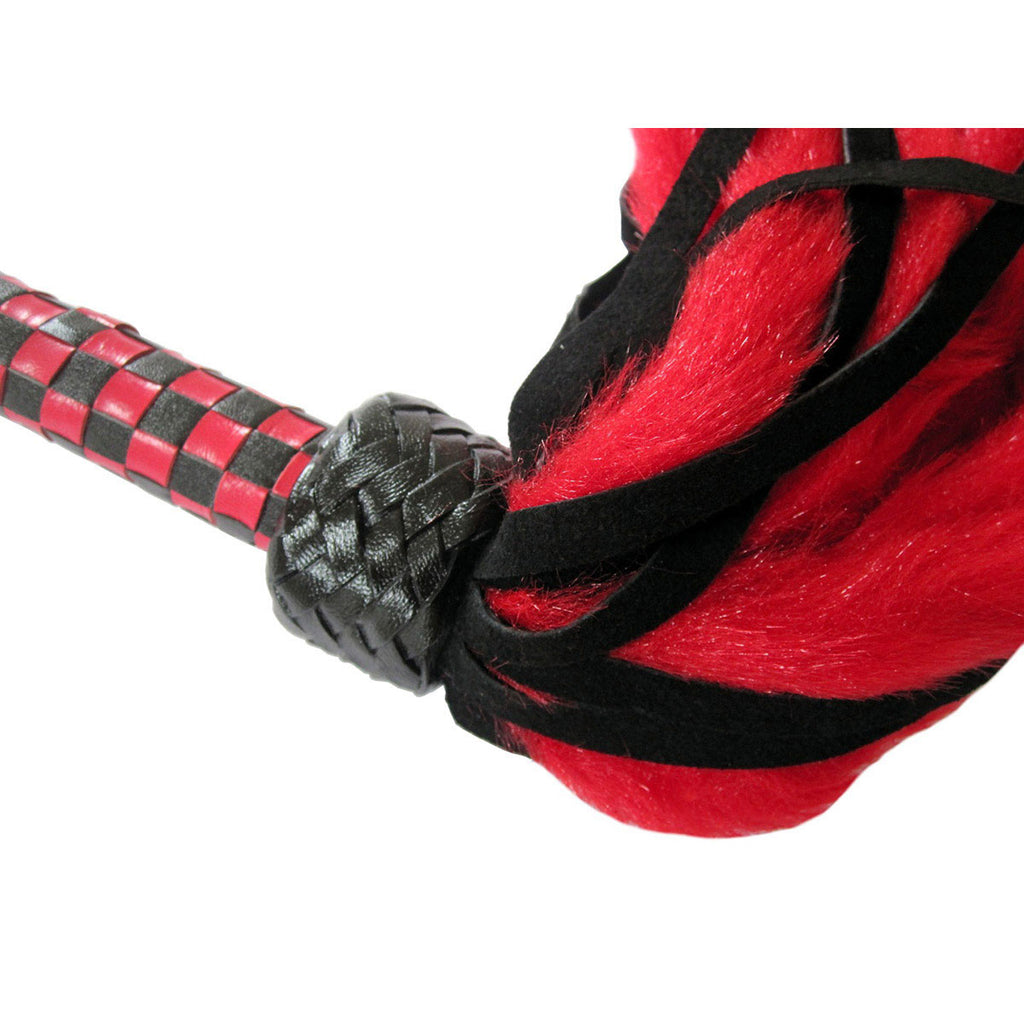 Suede and Fluff MINI Flogger - 18" - Red-Black - Casual Toys