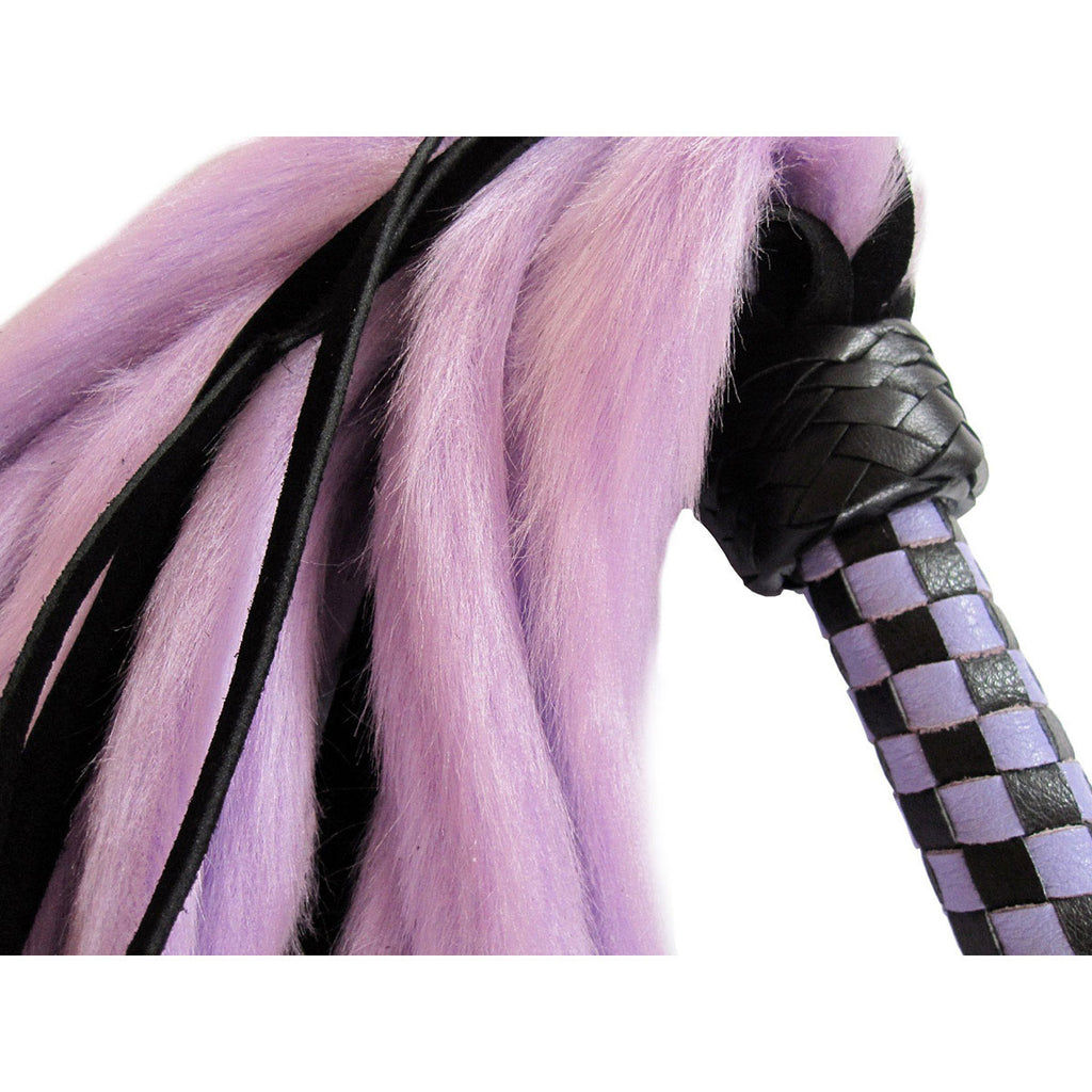 Suede and Fluff MINI Flogger - 18" - Purple-Black - Casual Toys