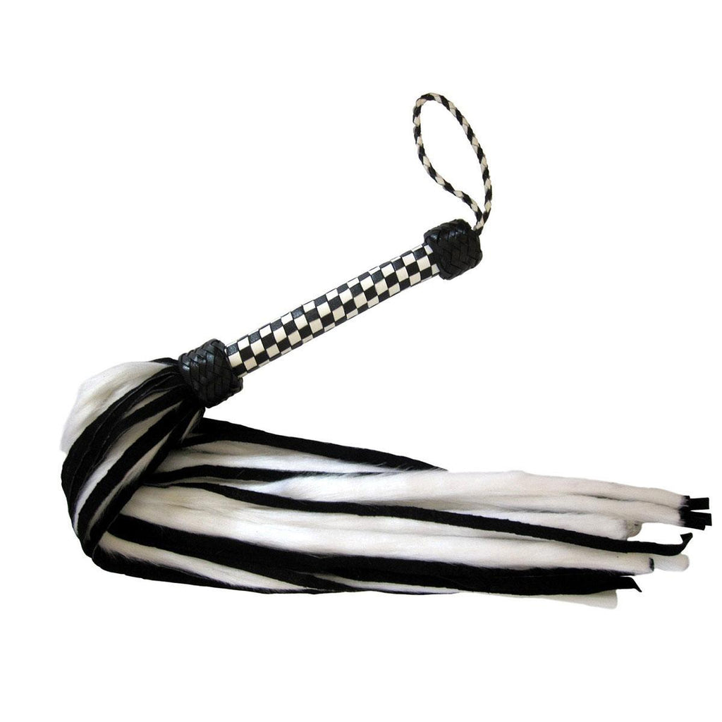 Suede and Fluff Flogger - White-Black - Casual Toys