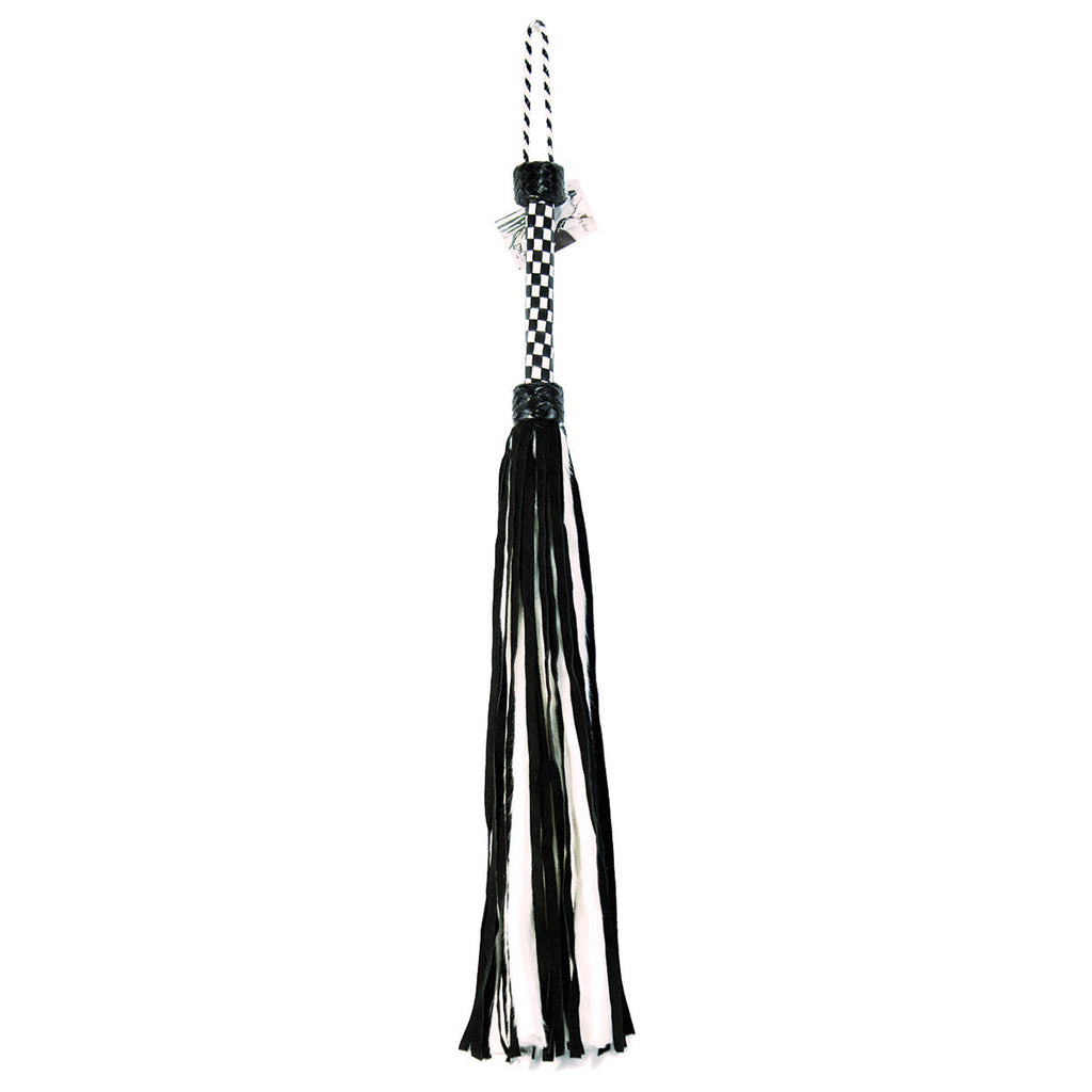 Suede and Fluff Flogger - White-Black - Casual Toys