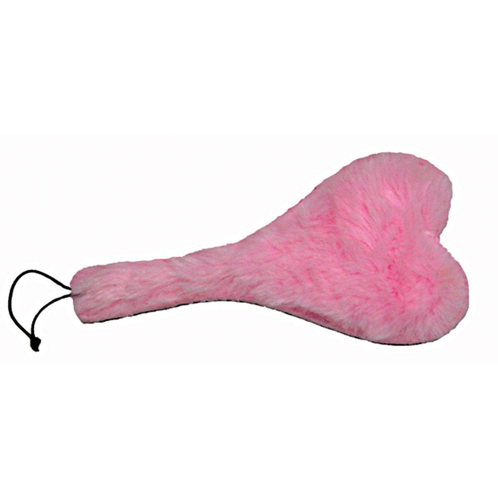 Spank-Her Heart Paddle Pink Plush & Black Leather - Casual Toys