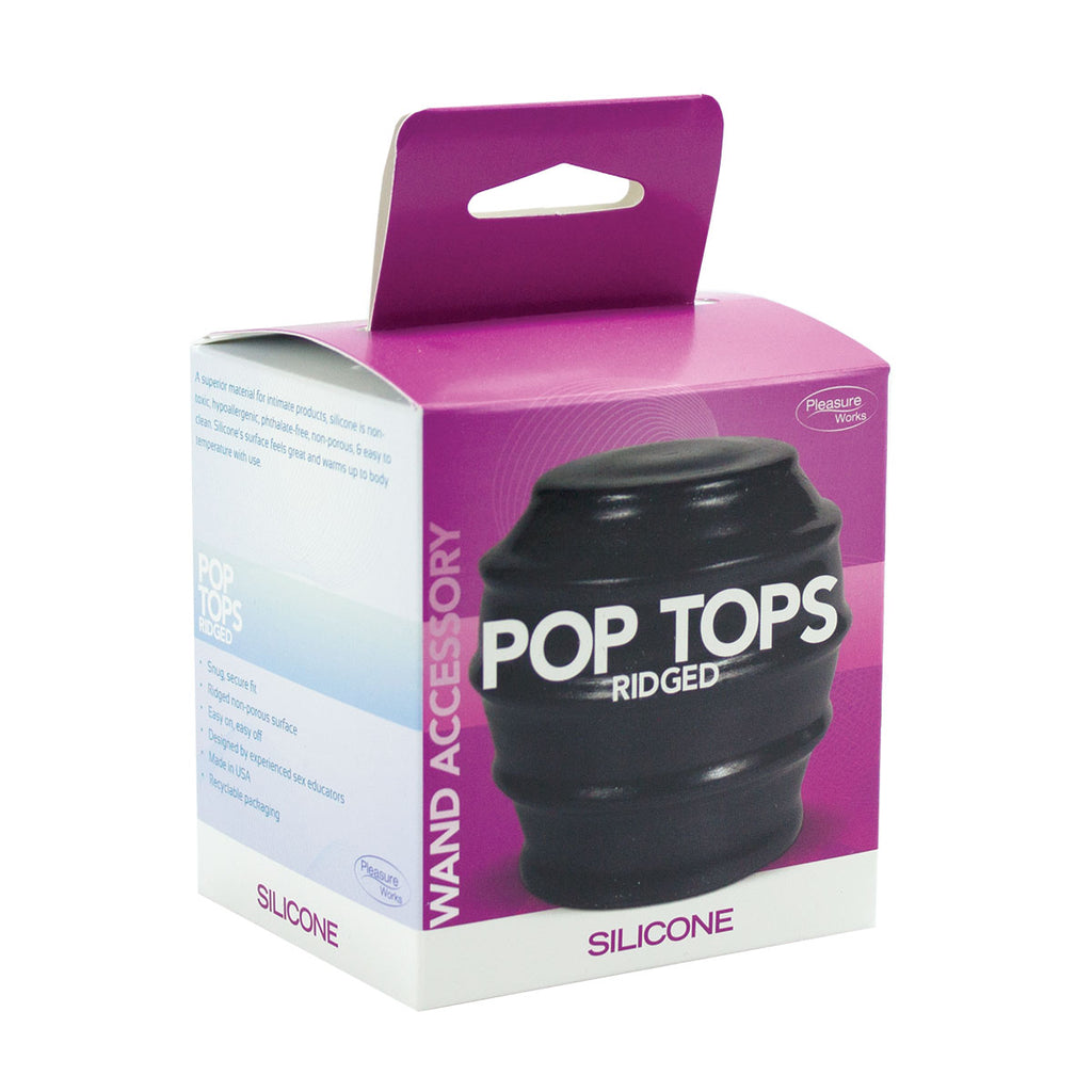 Pop Top Wand Attachment Ridged Black - Casual Toys