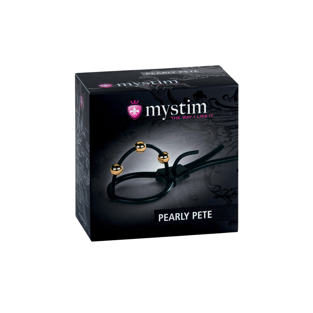 Mystim Pearly Pete - Corona Strap with Golden Balls - Casual Toys