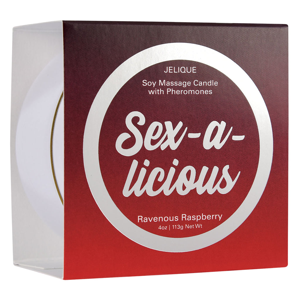 Jelique Pheromone Massage Candle Sex-A-Licious Raspberry 4oz - Casual Toys