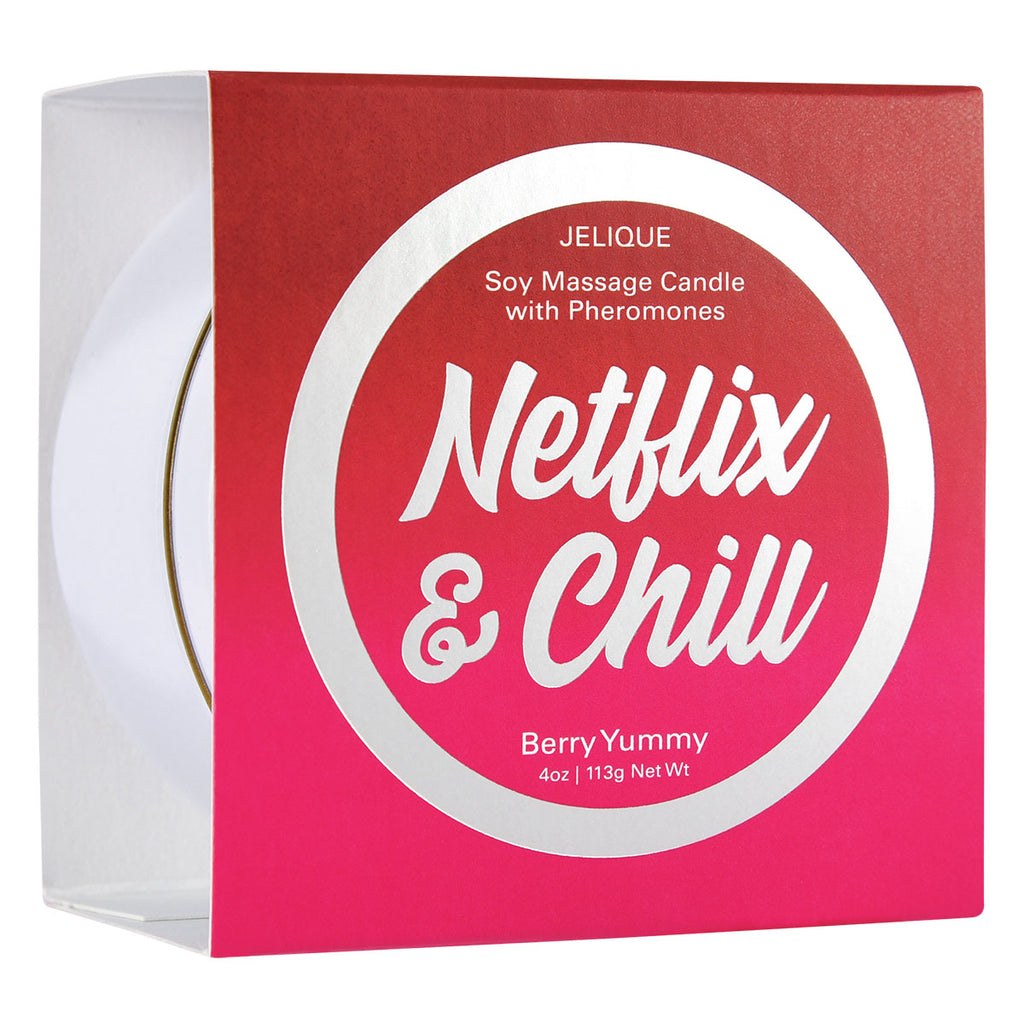 Jelique Pheromone Massage Candle Netflix-Chill Berry Yummy 4oz - Casual Toys
