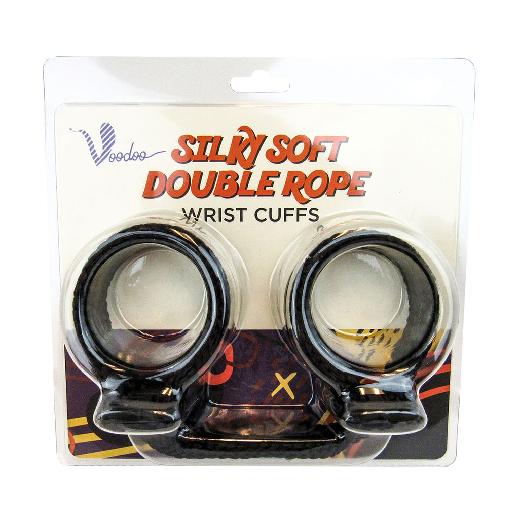 Voodoo Silky Soft Double Wrist Cuffs Black - Casual Toys