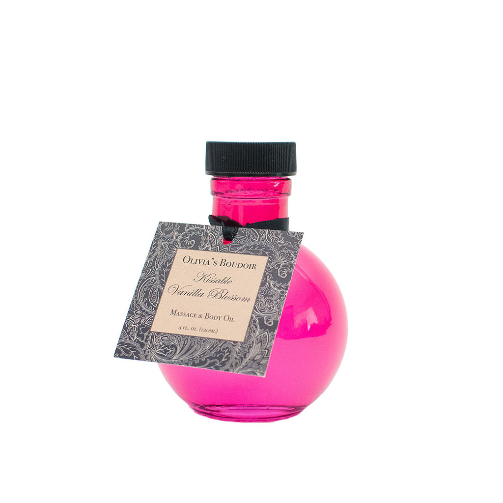 Olivia's Boudoir Kissable Oil 4oz. - Vanilla Blossom - Casual Toys